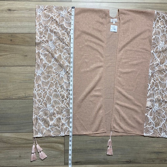Everleigh Womens‎ Lace Panel Open Front Kimono Coverup With Tassels Size M - Picture 5 of 11